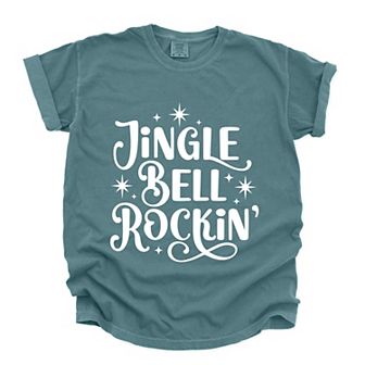 Jingle Bell Rockin' Sparkle - Womens Garment Dyed Tee