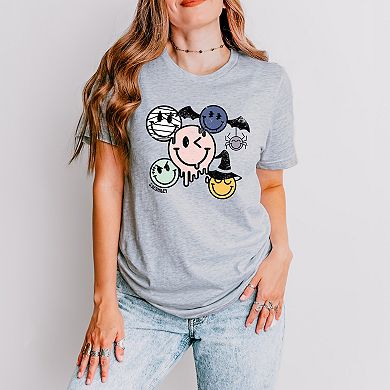 S.W.Smiley Halloween Smileys - Women's Short Sleeve Graphic T-Shirt