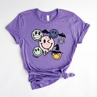 S.W.Smiley Halloween Smileys - Women's Short Sleeve Graphic T-Shirt