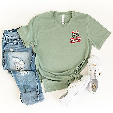 Merry Xmas Ornament Quilted Print - Women's Short Sleeve Graphic T-Shirt