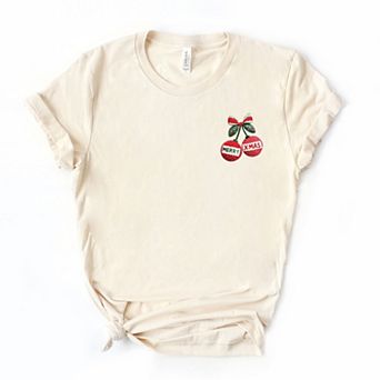 Merry Xmas Ornament Quilted Print - Women's Short Sleeve Graphic T-Shirt