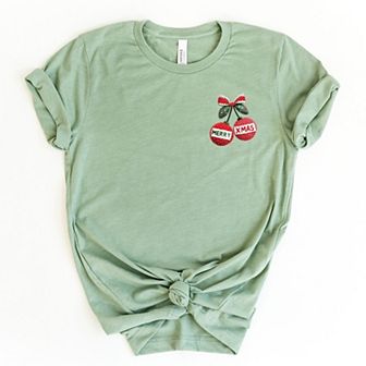 Merry Xmas Ornament Quilted Print - Women's Short Sleeve Graphic T-Shirt