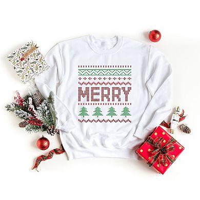 Ugly Sweater Merry - Women's Graphic Sweatshirt