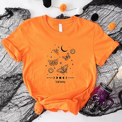 S.W.Smiley Witchy Moth - Women's Short Sleeve Graphic T-Shirt