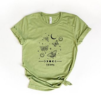 S.W.Smiley Witchy Moth - Women's Short Sleeve Graphic T-Shirt