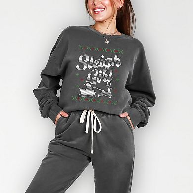 Ugly Sweater Sleigh Girl - Women's Lightweight Garment Dyed Sweatshirt