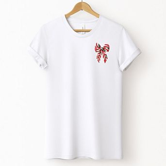 Christmas Bow Quilted Print - Women's Short Sleeve Graphic T-Shirt
