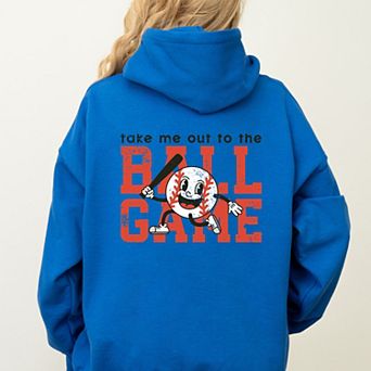 Take Me Out To The Ball Game Distressed - Womens Hoodie