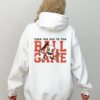 Take Me Out To The Ball Game Distressed - Womens Hoodie