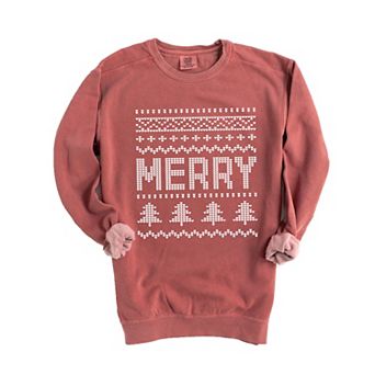 Ugly Sweater Merry - Women's Garment Dyed Graphic Sweatshirt