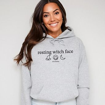 S.W.Smiley Resting Witch Face Typewriter - Women's Graphic Hoodie