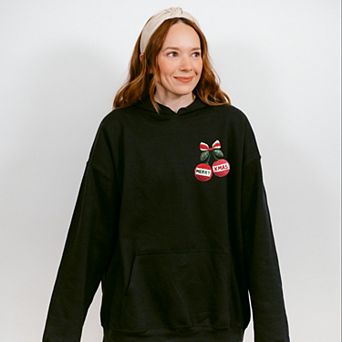 Merry Xmas Ornament Quilted Print - Women's Graphic Hoodie