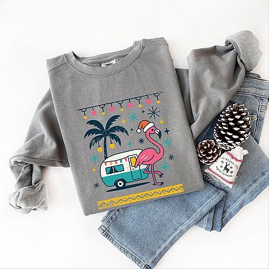 Ugly Sweater Flamingo - Women's Garment Dyed Sweatshirt