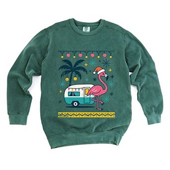 Ugly Sweater Flamingo - Women's Garment Dyed Sweatshirt