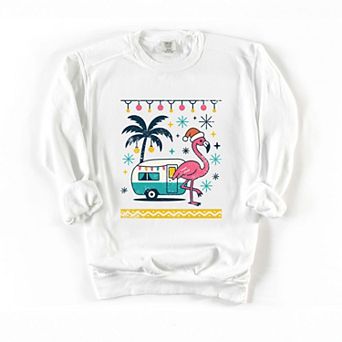 Ugly Sweater Flamingo - Women's Garment Dyed Sweatshirt