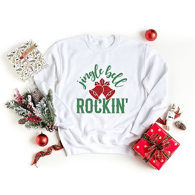 Jingle Bell Rockin' Bell Glitter - Womens Sweatshirt