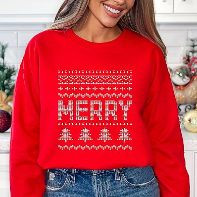 Ugly Sweater Merry - Women's Graphic Sweatshirt