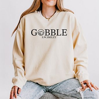 S.W.Smiley Gobble Typewriter - Women's Lightweight Garment Dyed Sweatshirt