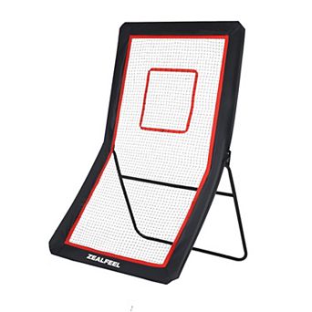 Zealfeel 4x6FT Lacrosse Rebounder with 5 Angles, Target Strip & Net for Multi-Sport Training