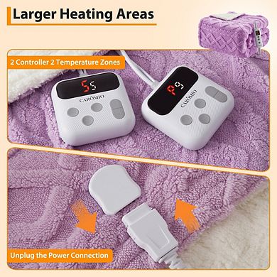 Garvee Ultra-Soft Flannel Dual-Zone Electric Blanket — 10 Heat Levels & 1-10-H Time Settings