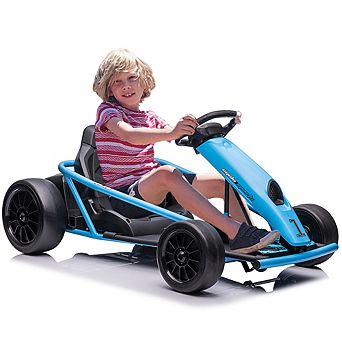 24V Go Kart for Kids 8-12 Years, 300W*2 Extra Powerful Motors