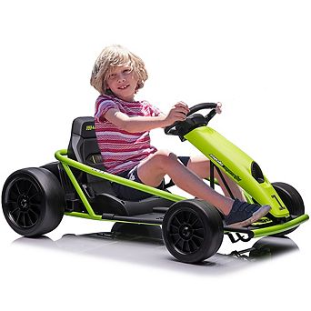 24V Go Kart for Kids 8-12 Years, 300W*2 Extra Powerful Motors