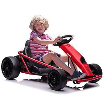 24V Go Kart for Kids 8-12 Years, 300W*2 Extra Powerful Motors