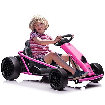 24V Go Kart for Kids 8-12 Years, 300W*2 Extra Powerful Motors