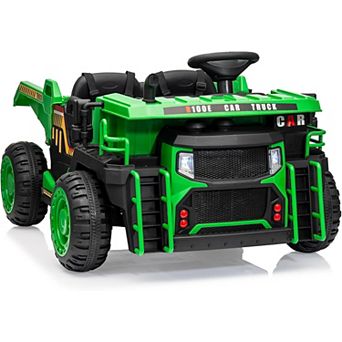 24V 2-Seater Ride-On Dump Truck for Kids, Remote Control Construction Toy