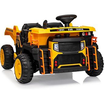 24V 2-Seater Ride-On Dump Truck for Kids, Remote Control Construction Toy
