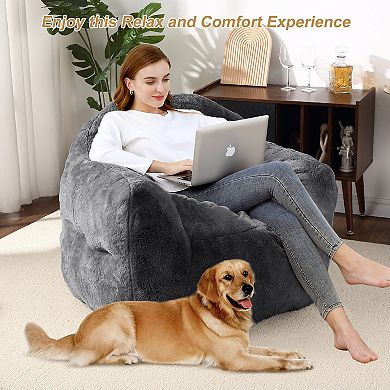 Garvee Plush High-Elasticity Sponge Sofa with Reinforced Backrest & Armrests