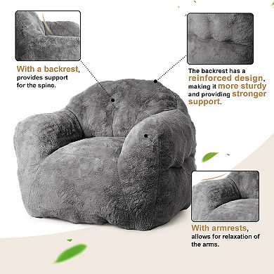 Garvee Plush High-Elasticity Sponge Sofa with Reinforced Backrest & Armrests