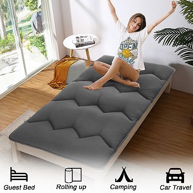 Garvee Solid Color Tatami Mat 5-Layer Foldable Futon Mat for Playrooms Travel & Guest Bed