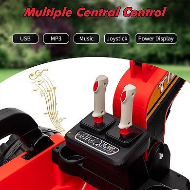 12V Kids Ride On Excavator Digger Car, Electric Vehicle with Remote Control
