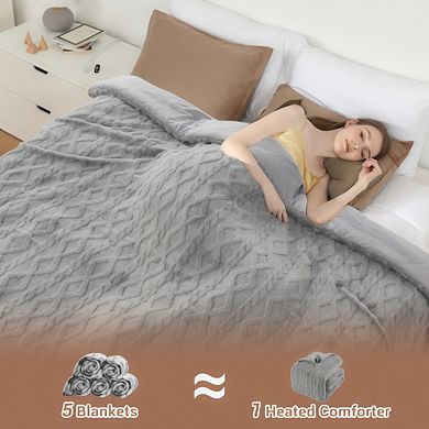 Garvee Soft Electric Blanket-6-Temp Heat Levels 2-10H Timer & Fast Heating with Overheat Protection
