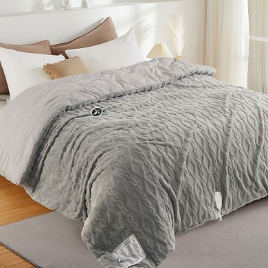 Garvee Soft Electric Blanket-6-Temp Heat Levels 2-10H Timer & Fast Heating with Overheat Protection