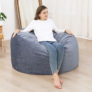 Garvee Memory Foam Bean Bag Sofa-Adjustable Plush Lounger with Machine Washable Cover 48"x48"x28"