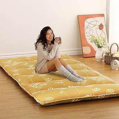 Garvee Blossom Rest Floral Tatami Mat 5-Layer Foldable Futon Mattress for Sleeping Travel&Camping