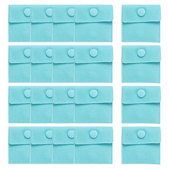 20 pc Velvet Jewelry Pouches with Snap Button, 2.8"x2.8" Soft Storage Bags Small Gift Bags