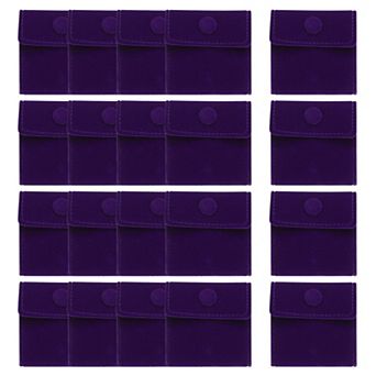 20 pc Velvet Jewelry Pouches with Snap Button, 2.8"x2.8" Soft Storage Bags Small Gift Bags