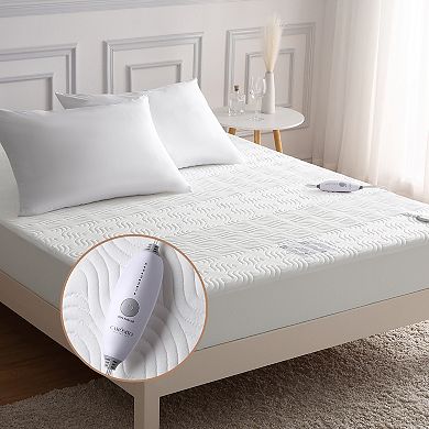 Flannel Electric Blanket 5-Temp Warmth 10H Auto-Off Heat Mattress Pad for Bed