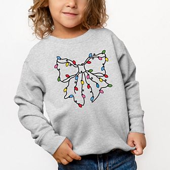 Christmas Light Bow Coquette - Toddler Graphic Sweatshirt