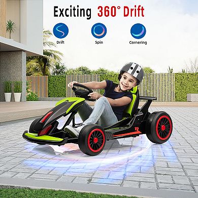 Go Kart, Electric Drift Kart Car with Adjustable Seat