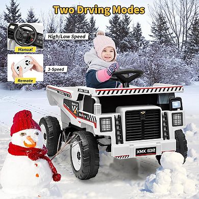 Kids Ride On Dump Truck 12V Ride On Construction Vehicle