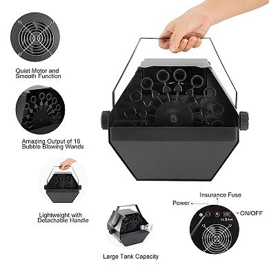 25W Automatic Bubble Machine with Handle, Pro Bubble Blower for Parties, Weddings, DJ & Kids