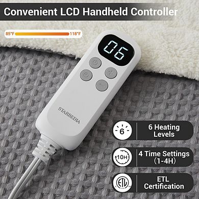Garvee 10H Timer 6-Temp Heat Levels Waffle Weave Comfort Electric Blanket