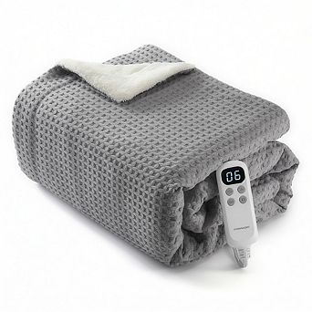 Garvee 10H Timer 6-Temp Heat Levels Waffle Weave Comfort Electric Blanket