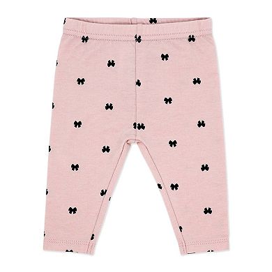 Baby Girls Tiny Bows 3 Piece Top, Leggings, and Headband Set