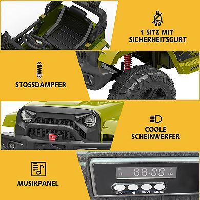 12V Kids Ride On Truck, Battery Powered Electric Vehicle with Remote Control