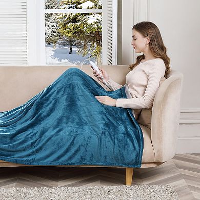 Garvee Dual-Side Comfort Electric Flannel Blanket 5 Heat Settings 10H Auto-Off & Reversible Design